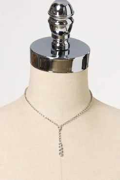 Cato Rhinestone Linear Short Necklace Set> Sets|Earrings