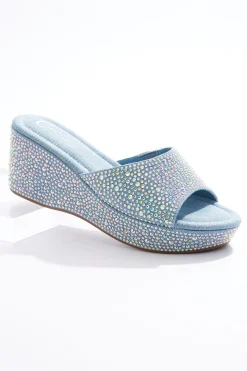 Cato Rhinestone Trim Denim Wedges> Sandals
