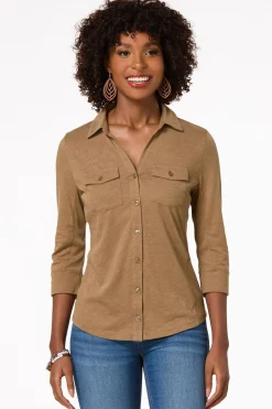 Cato Ribbed Inset Shirt><noscript><img width=