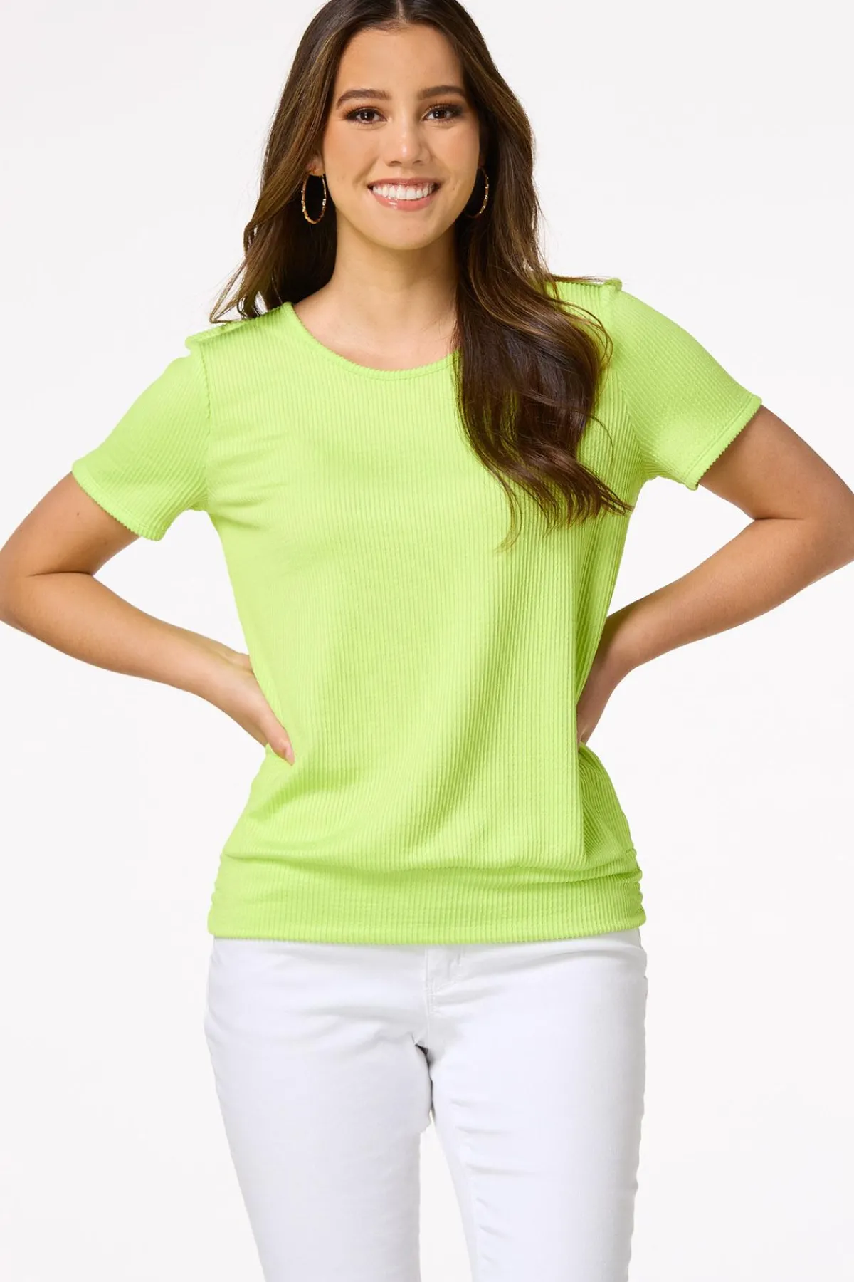 Cato Ribbed Lattice Back Top> Tops