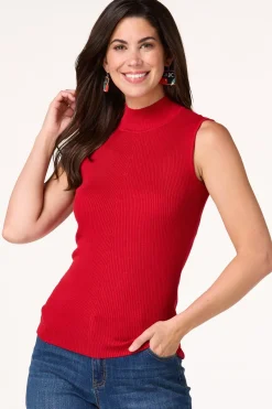 Cato Ribbed Mock Neck Sweater><noscript><img width=