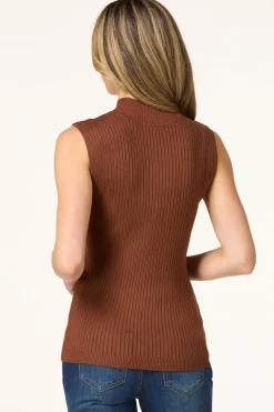 Cato Ribbed Mock Neck Sweater><noscript><img width=