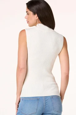 Cato Ribbed Mock Neck Sweater><noscript><img width=