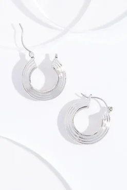 Cato Ribbed Open Circle Hoop Earrings> Earrings