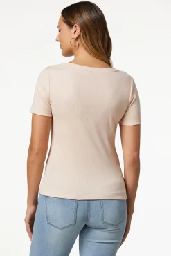 Cato Ribbed Scoop Neck Top><noscript><img width=