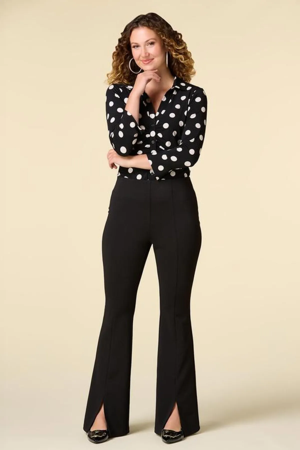 Cato Ribbed Split Hem Flare Pants> Suiting|Pants