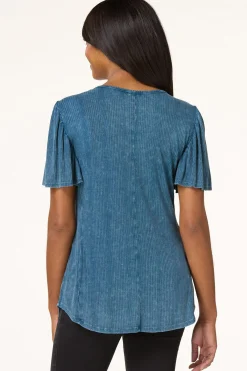 Cato Ribbed Stud Trim Top> Tops