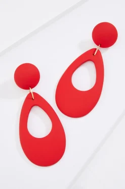 Cato Rubber Coated Open Tear Earrings> Earrings