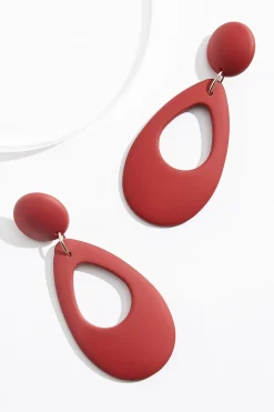 Cato Rubber Coated Open Tear Earrings><noscript><img width=