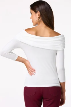 Cato Ruched Draped Front Top> Tops