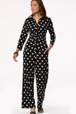 Cato Ruched Polka Dot Top><noscript><img width=