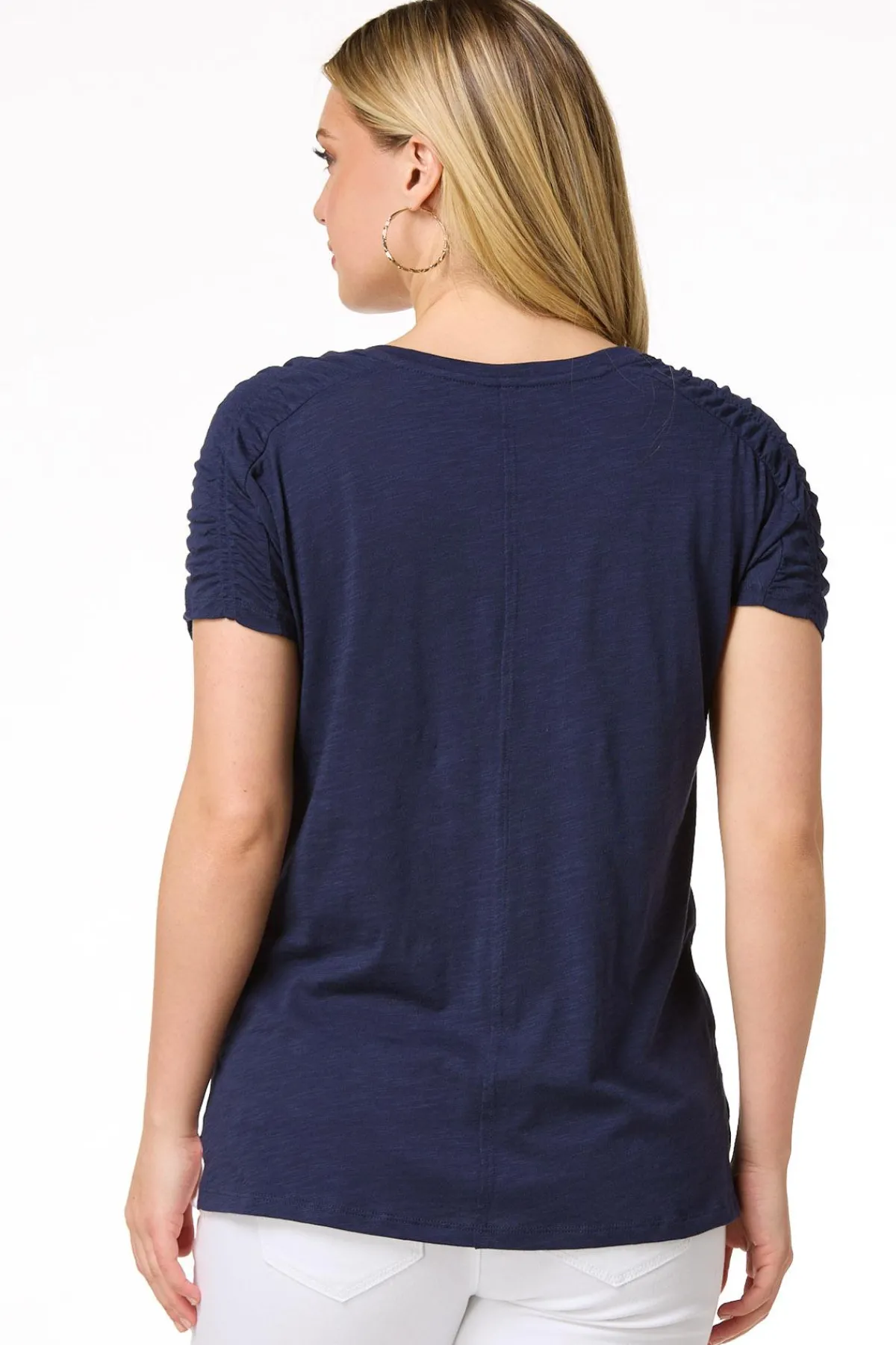 Cato Ruched Shoulder Tee> Tops