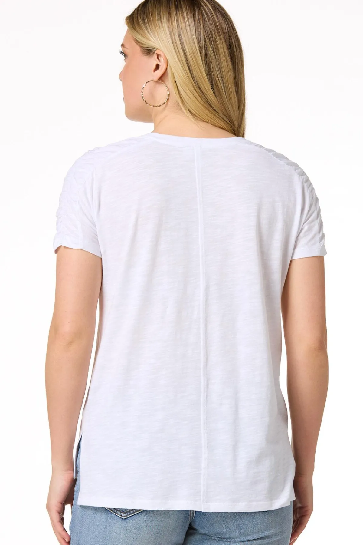 Cato Ruched Shoulder Tee> Tops