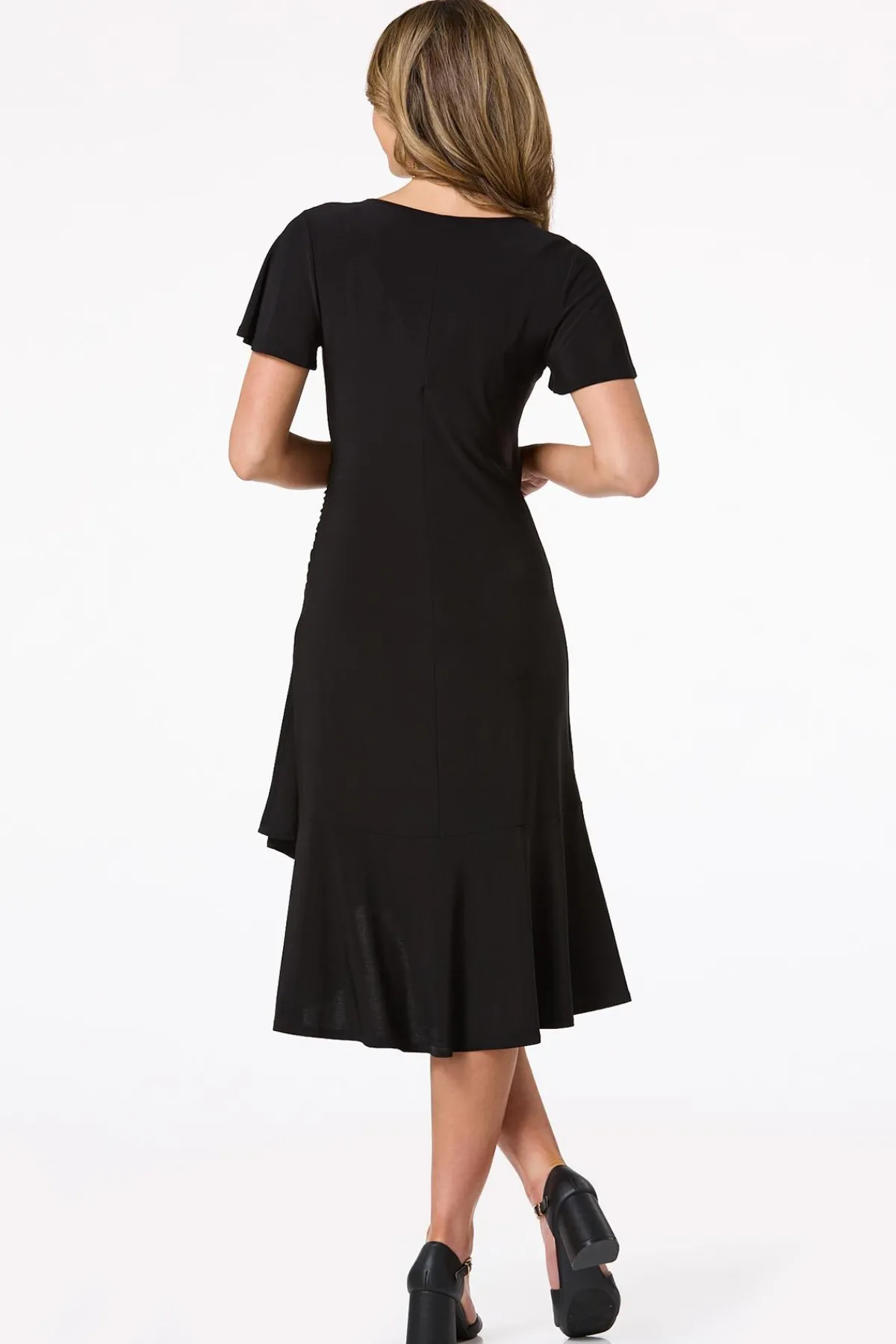 Cato Ruched Side Drape Midi Dress> Dresses