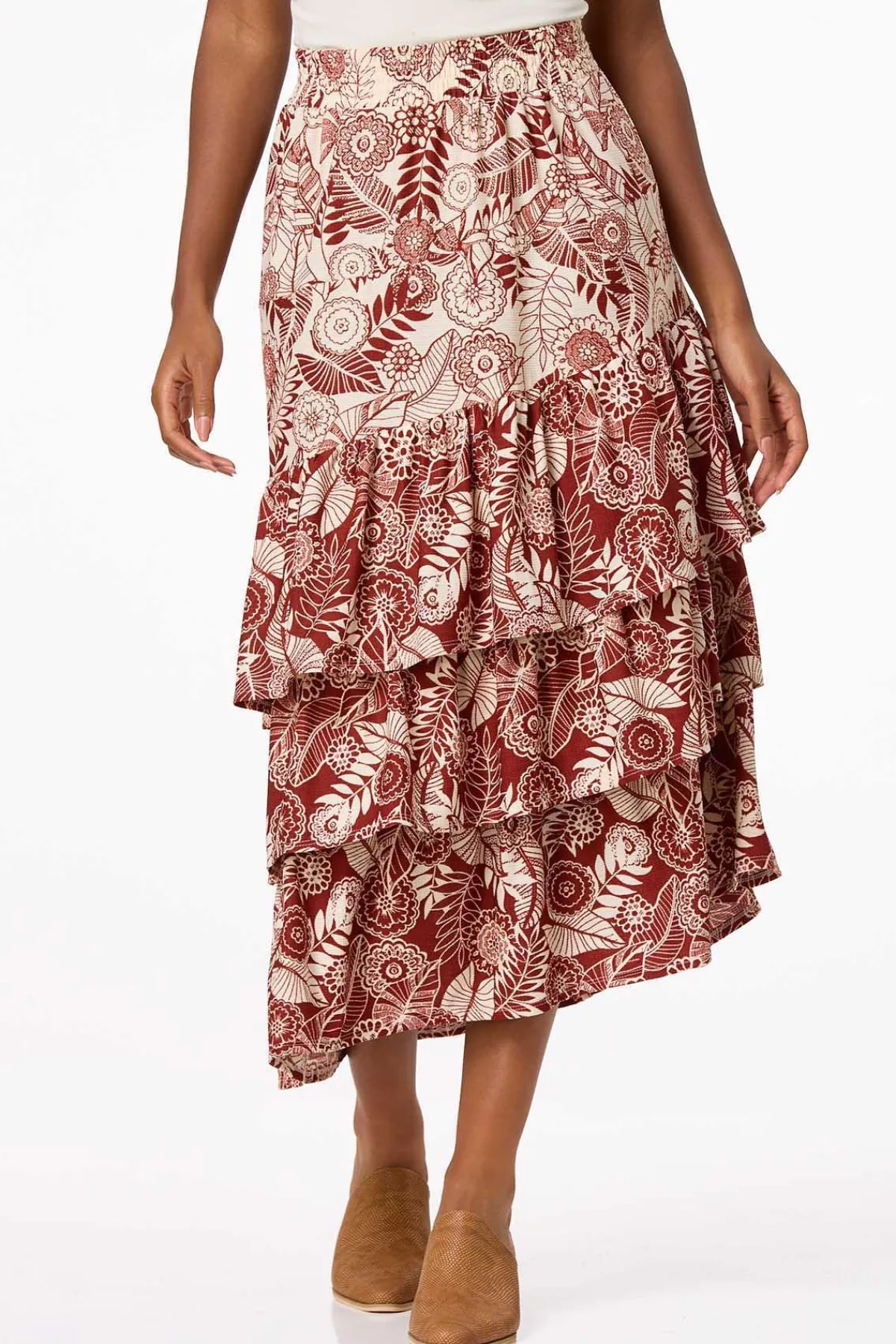 Cato Ruffled Asymmetrical Skirt> Skirts
