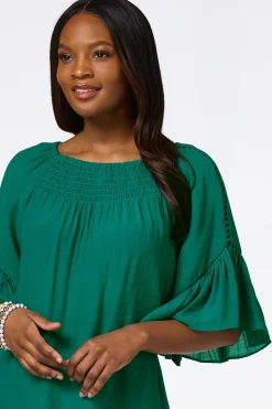 Cato Ruffled Bell Sleeve Top><noscript><img width=