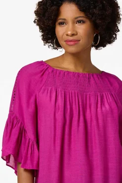 Cato Ruffled Bell Sleeve Top><noscript><img width=