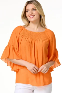 Cato Ruffled Bell Sleeve Top> Tops