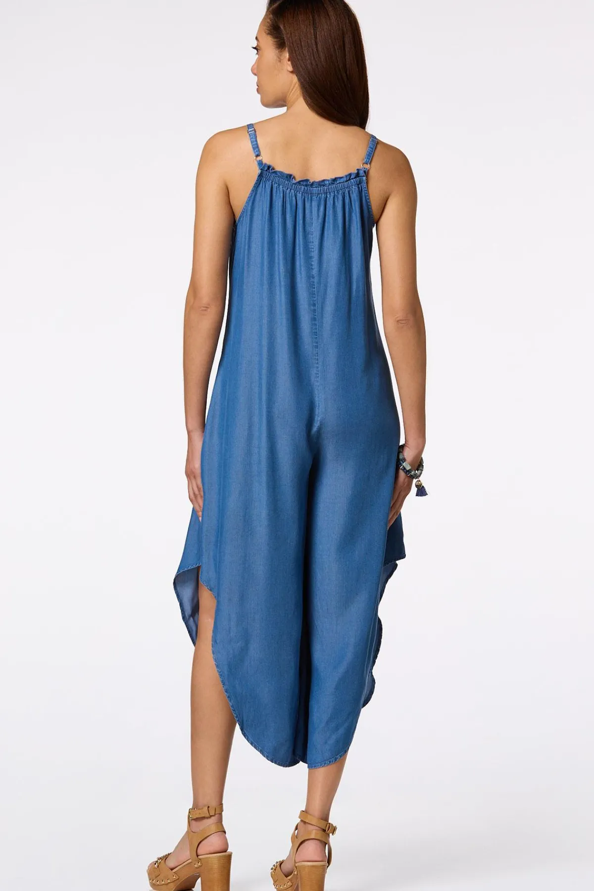 Cato Ruffled Chambray Jumpsuit> Dresses