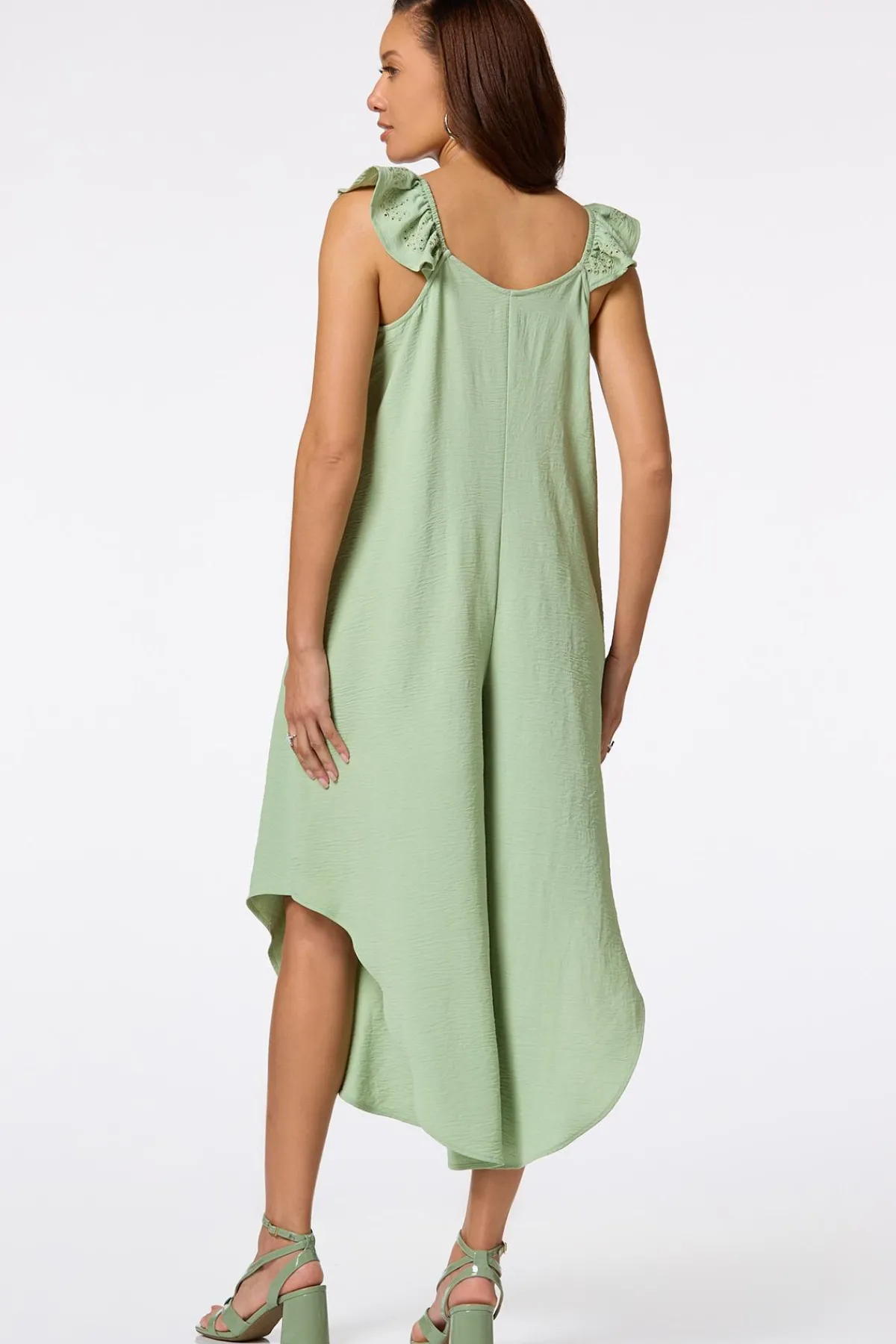 Cato Ruffled Eyelet Genie Jumpsuit> Dresses