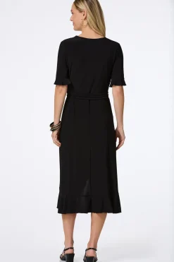 Cato Ruffled Faux Wrap Midi Dress> Dresses
