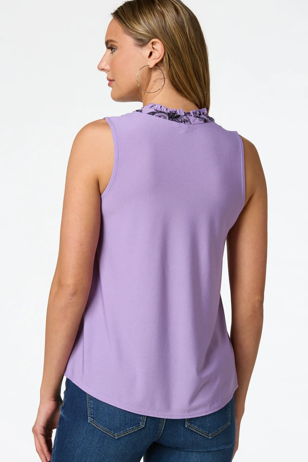 Cato Ruffled Floral Paisley Top> Tops