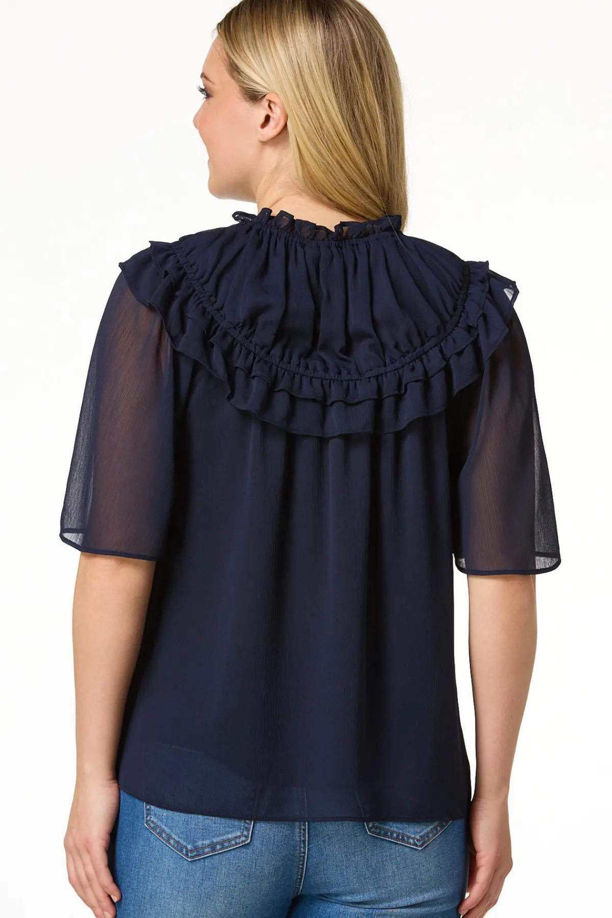 Cato Ruffled Flutter Sleeve Top> Tops