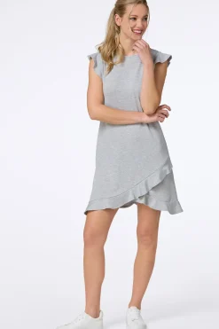 Cato Ruffled Hem Heather Grey Dress><noscript><img width=