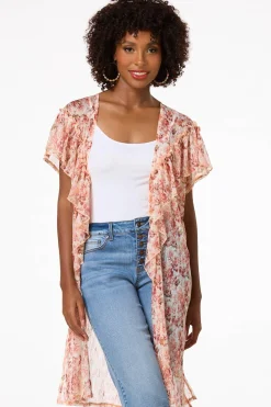 Cato Ruffled Lace Kimono><noscript><img width=