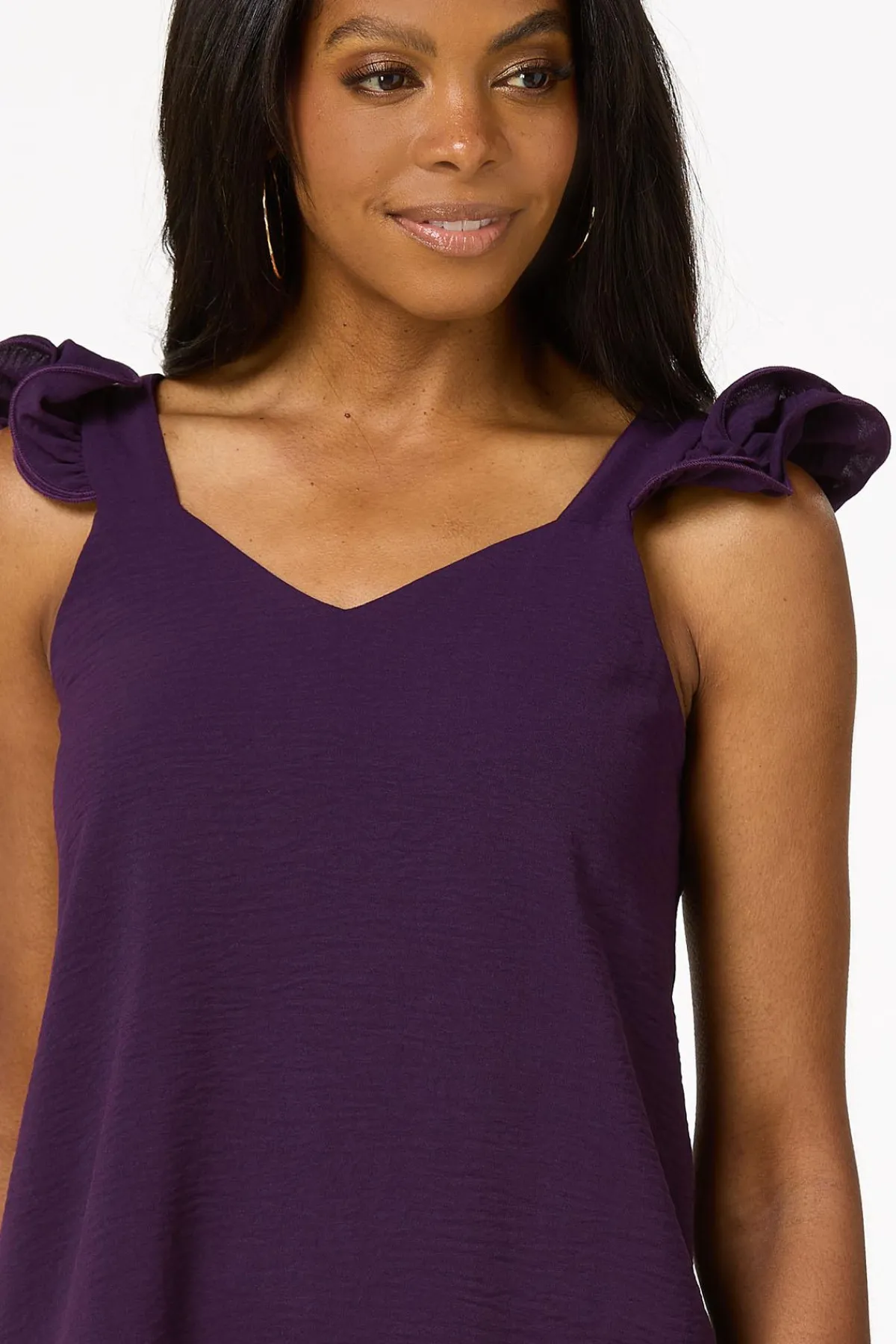 Cato Ruffled Sleeve Tank> Tops