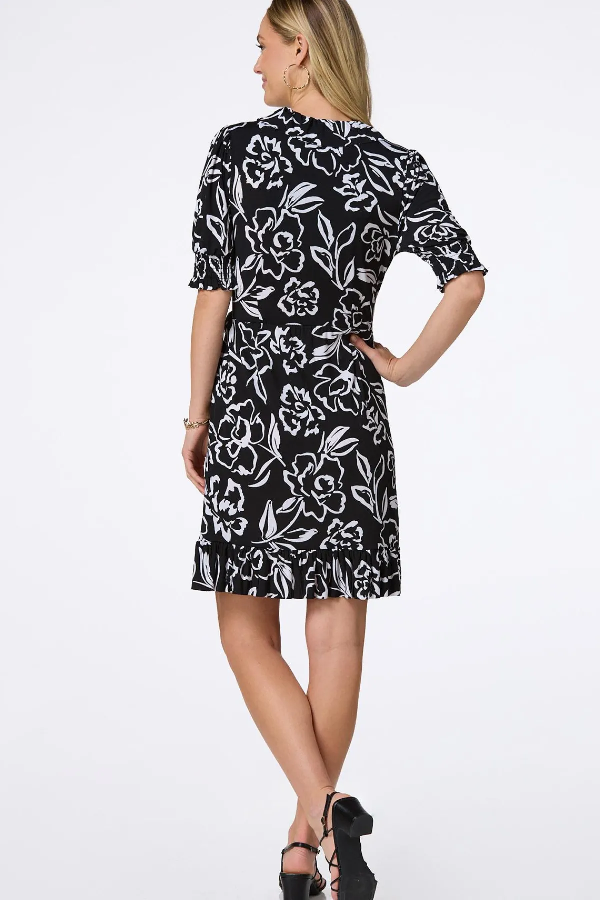 Cato Ruffled Tie Waist Dress> Dresses