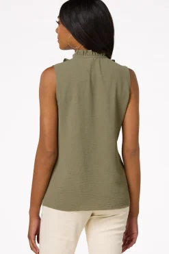 Cato Ruffled V- Neck Tank> Tops