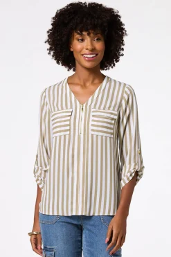 Cato Sandy Stripe Equipment Top> Tops