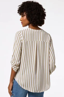 Cato Sandy Stripe Equipment Top> Tops
