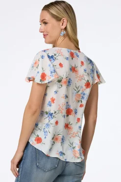 Cato Scalloped Floral Top> Tops