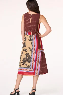 Cato Scarf Print Midi Dress> Dresses