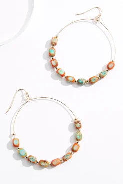 Cato Semi- Precious Beaded Hoop Earrings> Earrings