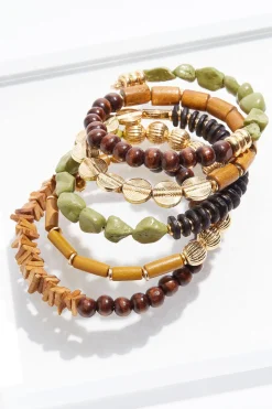 Cato Semi- Precious Wood Coil Bracelet> Bracelets