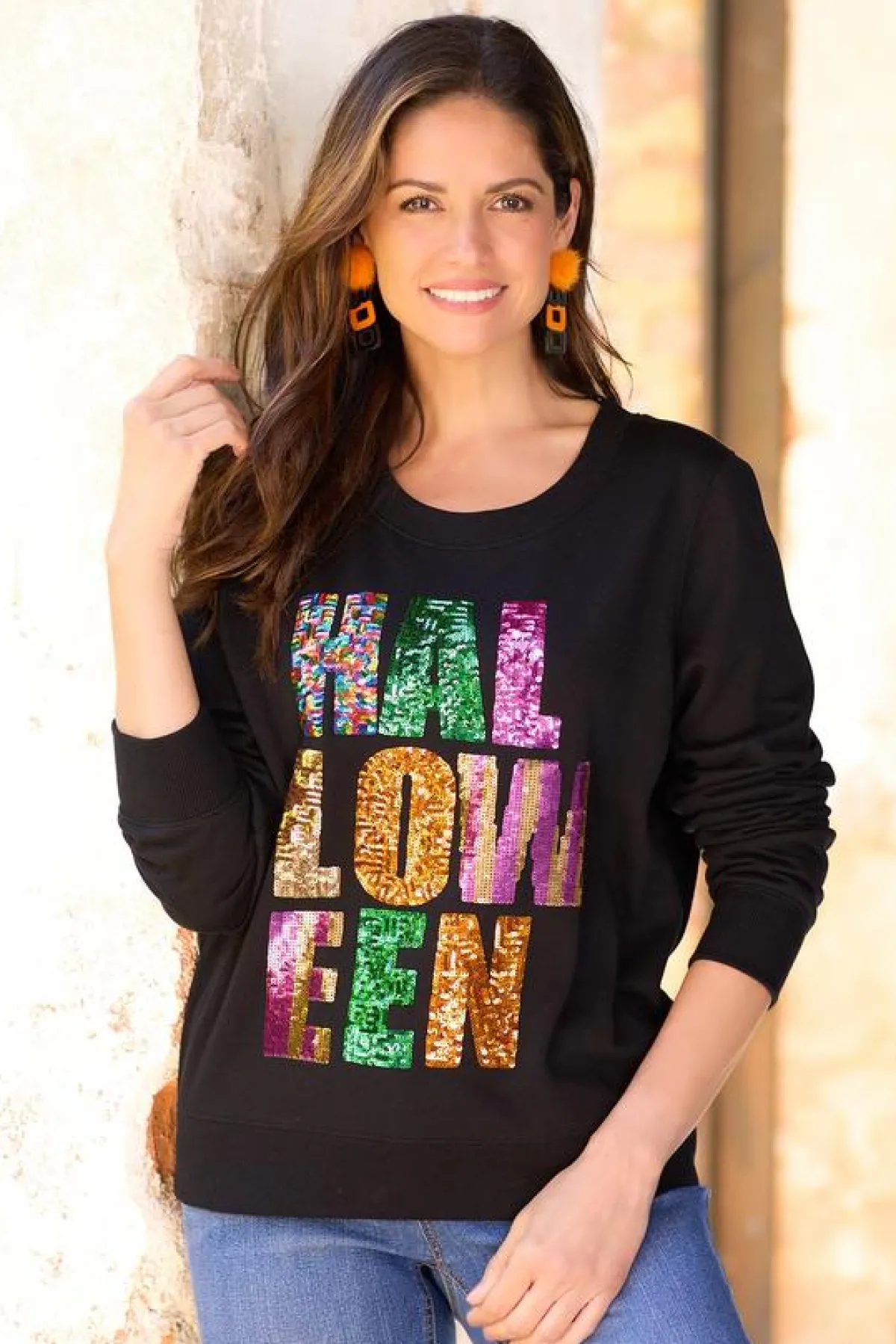 Cato Sequin Halloween Sweatshirt> Tops