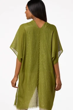 Cato Sequin Solid Kimono> Cover Ups|Tops