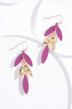 Cato Shaky Color Leaf Gold Earrings> Earrings