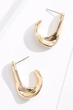Cato Shaped Hoop Earrings> Earrings