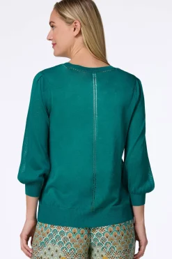 Cato Sheer Balloon Sleeve Cardigan><noscript><img width=