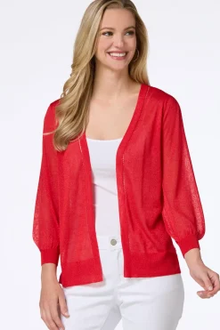 Cato Sheer Balloon Sleeve Cardigan><noscript><img width=