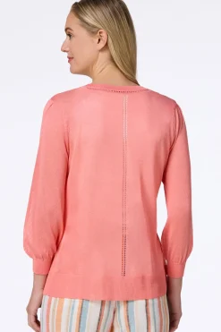 Cato Sheer Balloon Sleeve Cardigan><noscript><img width=
