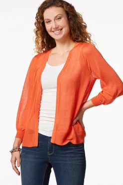 Cato Sheer Balloon Sleeve Cardigan><noscript><img width=