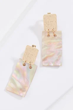 Cato Shell Rectangle Clip- On Earrings> Earrings