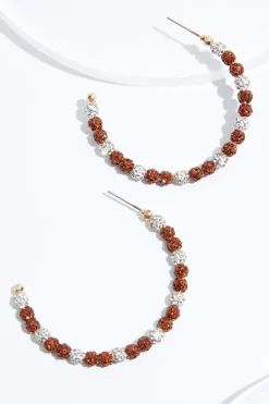 Cato Shimmer Ball Hoop Earrings> Earrings