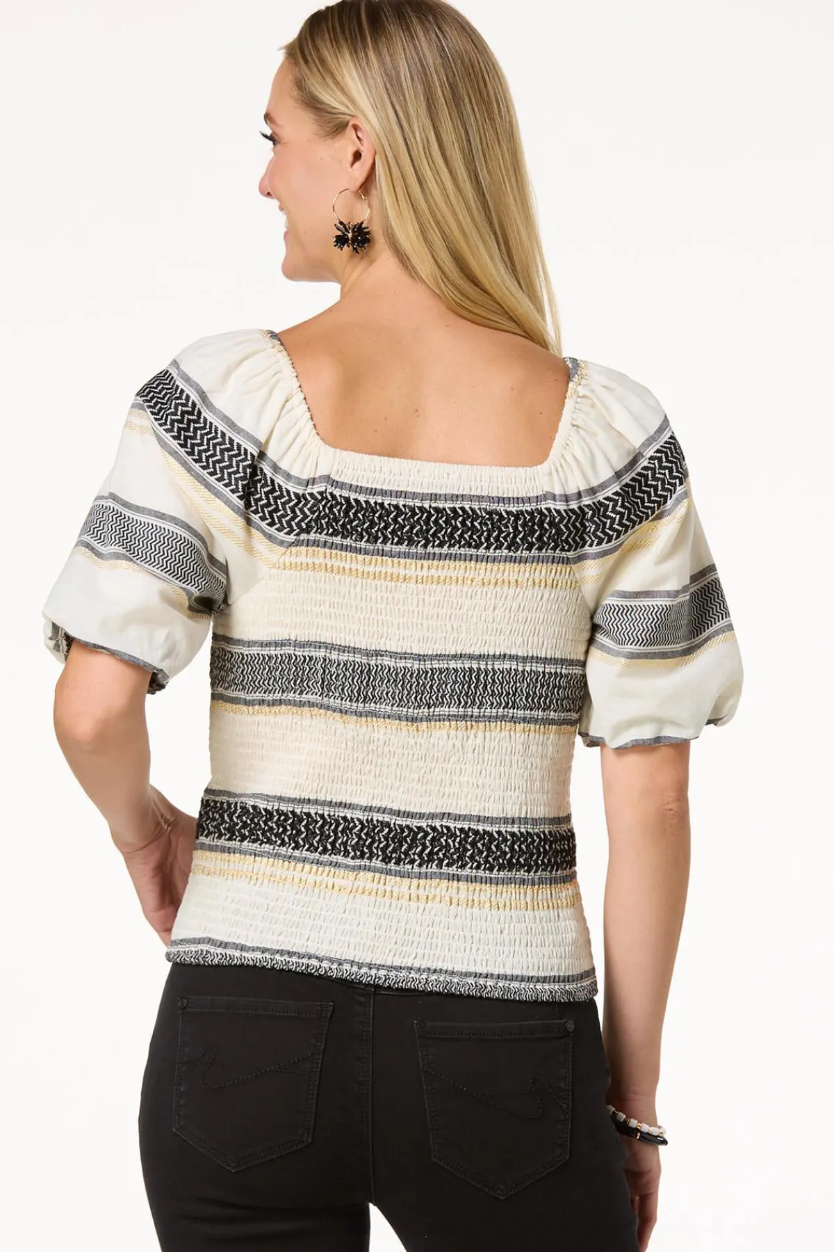 Cato Shimmer Stripe Top> Tops