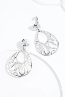 Cato Silver Cutout Clip- On Earrings> Earrings